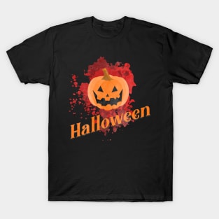 Halloween pumpkin with blood in the background T-Shirt